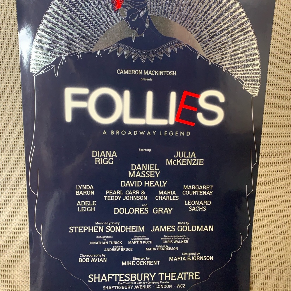 From London Comes Stephen Sondheim’s “Follies” Broadway Metallic Poster - Picture 3 of 3